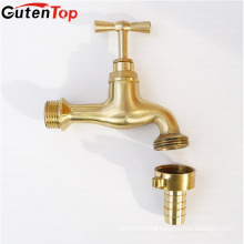 GutenTop High Quality Brass Surface polished bibcock with brass color tap used to Garden